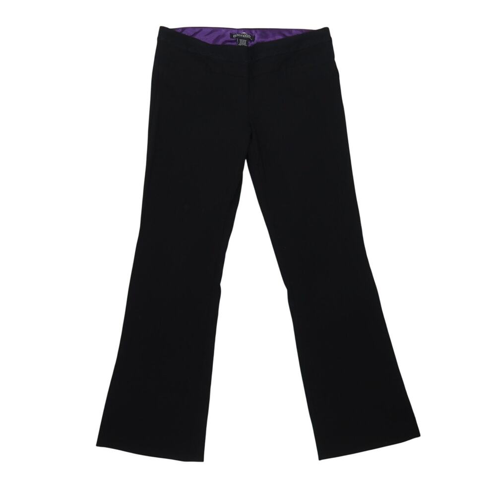 Vintage Y2K Stoosh Black Low Rise Bootcut Trouser Pants Lace Trim 5